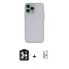 MARSİLYAN™- iPhone 15 Pro Max Kılıf Ahenk Çizgi Serisi - Siyah Bilvis 0.18mm Plus Cam Ekran Koruyucu + Turuncu PVD Metal Kamera Lens