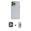 MARSİLYAN™- iPhone 15 Pro Max Kılıf Ahenk Çizgi Serisi - Siyah Bilvis 3D Cam Ekran Koruyucu + PVD Metal Kamera Lens - SH