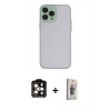 MARSİLYAN™- iPhone 15 Pro Max Kılıf Ahenk Çizgi Serisi - Siyah Bilvis 3D Cam Ekran Koruyucu + PVD Metal Kamera Lens - TU