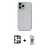 MARSİLYAN™- iPhone 15 Pro Max Kılıf Ahenk Çizgi Serisi - Siyah Bilvis 3D Cam Ekran Koruyucu + PVD Metal Kamera Lens - GS