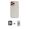 MARSİLYAN™- iPhone 15 Pro Max Kılıf Ahenk Çizgi Serisi - Siyah Bilvis 3D Cam Ekran Koruyucu + PVD Metal Kamera Lens - GI