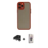 MARSİLYAN™- iPhone 15 Pro Max Kılıf Ahenk Çizgi Serisi - Siyah Bilvis 3D Cam Ekran Koruyucu + Raze Metal Kamera Lens - GS