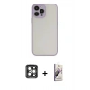 MARSİLYAN™- iPhone 15 Pro Max Kılıf Ahenk Çizgi Serisi - Siyah Bilvis 3D Mat Cam Ekran Koruyucu + PVD Metal Kamera Lens - GI