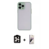 MARSİLYAN™- iPhone 15 Pro Max Kılıf Ahenk Çizgi Serisi - Siyah Bilvis 3D Mat Cam Ekran Koruyucu + PVD Metal Kamera Lens - TU