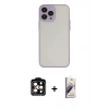 MARSİLYAN™- iPhone 15 Pro Max Kılıf Ahenk Çizgi Serisi - Siyah Bilvis 3D Mat Cam Ekran Koruyucu + PVD Metal Kamera Lens - TU