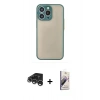 MARSİLYAN™- iPhone 15 Pro Max Kılıf Ahenk Çizgi Serisi - Siyah Bilvis 3D Mat Cam Ekran Koruyucu + Raze Metal Kamera Lens - GS
