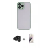 MARSİLYAN™- iPhone 15 Pro Max Kılıf Ahenk Çizgi Serisi - Siyah Bilvis 3D Mat Cam Ekran Koruyucu + Raze Metal Kamera Lens - TMGI