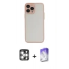 MARSİLYAN™- iPhone 15 Pro Max Kılıf Ahenk Çizgi Serisi - Siyah Bilvis 5in1 3D Magic Cam Ekran Koruyucu + PVD Metal Kamera Lens - GS