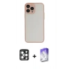 MARSİLYAN™- iPhone 15 Pro Max Kılıf Ahenk Çizgi Serisi - Siyah Bilvis 5in1 3D Magic Cam Ekran Koruyucu + PVD Metal Kamera Lens - LT
