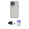MARSİLYAN™- iPhone 15 Pro Max Kılıf Ahenk Çizgi Serisi - Siyah Bilvis 5in1 3D Magic Cam Ekran Koruyucu + Raze Metal Kamera Lens - LT