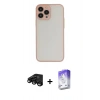 MARSİLYAN™- iPhone 15 Pro Max Kılıf Ahenk Çizgi Serisi - Siyah Bilvis 5in1 3D Magic Cam Ekran Koruyucu + Raze Metal Kamera Lens - SH