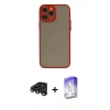 MARSİLYAN™- iPhone 15 Pro Max Kılıf Ahenk Çizgi Serisi - Siyah Bilvis 5in1 3D Magic Cam Ekran Koruyucu + Raze Metal Kamera Lens - TMGI
