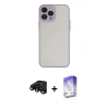 MARSİLYAN™- iPhone 15 Pro Max Kılıf Ahenk Çizgi Serisi - Siyah Bilvis 5in1 3D Magic Cam Ekran Koruyucu + Raze Metal Kamera Lens - SH