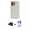 MARSİLYAN™- iPhone 15 Pro Max Kılıf Ahenk Çizgi Serisi - Siyah Bilvis 5in1 3D Magic Cam Ekran Koruyucu + Raze Metal Kamera Lens - TMGI