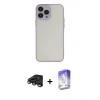 MARSİLYAN™- iPhone 15 Pro Max Kılıf Ahenk Çizgi Serisi - Siyah Bilvis 5in1 3D Magic Cam Ekran Koruyucu + Raze Metal Kamera Lens - TMGI