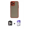 MARSİLYAN™- iPhone 15 Pro Max Kılıf Ahenk Çizgi Serisi - Siyah Bilvis 5in1 3D Magic Cam Ekran Koruyucu + PVD Metal Kamera Lens - TU