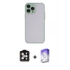 MARSİLYAN™- iPhone 15 Pro Max Kılıf Ahenk Çizgi Serisi - Siyah Bilvis 5in1 3D Magic Cam Ekran Koruyucu + PVD Metal Kamera Lens - TU