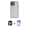 MARSİLYAN™- iPhone 15 Pro Max Kılıf Ahenk Çizgi Serisi - Siyah Bilvis 5in1 3D Magic Cam Ekran Koruyucu + PVD Metal Kamera Lens - TU
