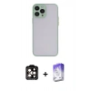 MARSİLYAN™- iPhone 15 Pro Max Kılıf Ahenk Çizgi Serisi - Siyah Bilvis 5in1 3D Magic Cam Ekran Koruyucu + PVD Metal Kamera Lens - TU