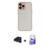 MARSİLYAN™- iPhone 15 Pro Max Kılıf Ahenk Çizgi Serisi - Siyah Bilvis 5in1 5D Magic Hayalet Cam Ekran Koruyucu + Raze Metal Kamera Lens - LT