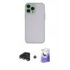 MARSİLYAN™- iPhone 15 Pro Max Kılıf Ahenk Çizgi Serisi - Siyah Bilvis 5in1 5D Magic Hayalet Cam Ekran Koruyucu + Raze Metal Kamera Lens - TMGI