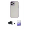 MARSİLYAN™- iPhone 15 Pro Max Kılıf Ahenk Çizgi Serisi - Siyah Bilvis 5in1 5D Magic Hayalet Cam Ekran Koruyucu + Raze Metal Kamera Lens - LT