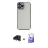 MARSİLYAN™- iPhone 15 Pro Max Kılıf Ahenk Çizgi Serisi - Siyah Bilvis 5in1 5D Magic Hayalet Cam Ekran Koruyucu + Raze Metal Kamera Lens - LT
