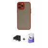 MARSİLYAN™- iPhone 15 Pro Max Kılıf Ahenk Çizgi Serisi - Siyah Bilvis 5in1 5D Magic Hayalet Cam Ekran Koruyucu + Raze Metal Kamera Lens - LT