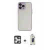 MARSİLYAN™- iPhone 15 Pro Max Kılıf Ahenk Çizgi Serisi - Siyah Bilvis Hayalet Cam Ekran Koruyucu + PVD Metal Kamera Lens - GS