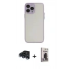MARSİLYAN™- iPhone 15 Pro Max Kılıf Ahenk Çizgi Serisi - Siyah Bilvis Hayalet Cam Ekran Koruyucu + Lacivert Raze Metal Kamera Lens