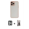MARSİLYAN™- iPhone 15 Pro Max Kılıf Ahenk Çizgi Serisi - Siyah Bilvis Hayalet Cam Ekran Koruyucu + PVD Metal Kamera Lens - LT
