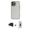 MARSİLYAN™- iPhone 15 Pro Max Kılıf Ahenk Çizgi Serisi - Siyah Bilvis Hayalet Cam Ekran Koruyucu + Raze Metal Kamera Lens - LT