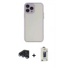 MARSİLYAN™- iPhone 15 Pro Max Kılıf Ahenk Çizgi Serisi - Siyah Bilvis Hayalet Cam Ekran Koruyucu + Raze Metal Kamera Lens - LT