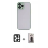 MARSİLYAN™- iPhone 15 Pro Max Kılıf Ahenk Çizgi Serisi - Siyah Bilvis Hayalet Cam Ekran Koruyucu + PVD Metal Kamera Lens - LT