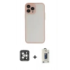 MARSİLYAN™- iPhone 15 Pro Max Kılıf Ahenk Çizgi Serisi - Siyah Bilvis Hayalet Cam Ekran Koruyucu + PVD Metal Kamera Lens - GI