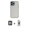 MARSİLYAN™- iPhone 15 Pro Max Kılıf Ahenk Çizgi Serisi - Siyah Bilvis Hayalet Cam Ekran Koruyucu + PVD Metal Kamera Lens - GI