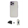 MARSİLYAN™- iPhone 15 Pro Max Kılıf Ahenk Çizgi Serisi - Siyah Bilvis Hayalet Cam Ekran Koruyucu + Raze Metal Kamera Lens - SH