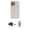 MARSİLYAN™- iPhone 15 Pro Max Kılıf Ahenk Çizgi Serisi - Siyah Bilvis Hayalet Cam Ekran Koruyucu + Raze Metal Kamera Lens - TMGI