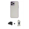 MARSİLYAN™- iPhone 15 Pro Max Kılıf Ahenk Çizgi Serisi - Siyah Bilvis Hayalet Cam Ekran Koruyucu + Raze Metal Kamera Lens - TMGI