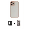 MARSİLYAN™- iPhone 15 Pro Max Kılıf Ahenk Çizgi Serisi - Siyah Bilvis Hayalet Cam Ekran Koruyucu + PVD Metal Kamera Lens - SH