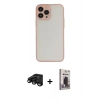 MARSİLYAN™- iPhone 15 Pro Max Kılıf Ahenk Çizgi Serisi - Siyah Bilvis Hayalet Cam Ekran Koruyucu + Raze Metal Kamera Lens - SH