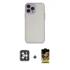 MARSİLYAN™- iPhone 15 Pro Max Kılıf Ahenk Çizgi Serisi - Siyah Buffer Cam Ekran Koruyucu + PVD Metal Kamera Lens - GI