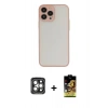 MARSİLYAN™- iPhone 15 Pro Max Kılıf Ahenk Çizgi Serisi - Siyah Buffer Cam Ekran Koruyucu + PVD Metal Kamera Lens - GI