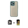 MARSİLYAN™- iPhone 15 Pro Max Kılıf Ahenk Çizgi Serisi - Siyah Buffer Cam Ekran Koruyucu + PVD Metal Kamera Lens - TU