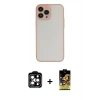 MARSİLYAN™- iPhone 15 Pro Max Kılıf Ahenk Çizgi Serisi - Siyah Buffer Cam Ekran Koruyucu + PVD Metal Kamera Lens - TU