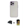 MARSİLYAN™- iPhone 15 Pro Max Kılıf Ahenk Çizgi Serisi - Siyah Buffer Cam Ekran Koruyucu + Raze Metal Kamera Lens - LT