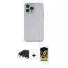 MARSİLYAN™- iPhone 15 Pro Max Kılıf Ahenk Çizgi Serisi - Siyah Buffer Cam Ekran Koruyucu + Raze Metal Kamera Lens - LT