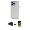 MARSİLYAN™- iPhone 15 Pro Max Kılıf Ahenk Çizgi Serisi - Siyah Buffer Cam Ekran Koruyucu + Siyah Raze Metal Kamera Lens