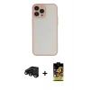MARSİLYAN™- iPhone 15 Pro Max Kılıf Ahenk Çizgi Serisi - Siyah Buffer Cam Ekran Koruyucu + Siyah Raze Metal Kamera Lens