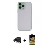 MARSİLYAN™- iPhone 15 Pro Max Kılıf Ahenk Çizgi Serisi - Siyah Buffer Cam Ekran Koruyucu + Raze Metal Kamera Lens - TMGI